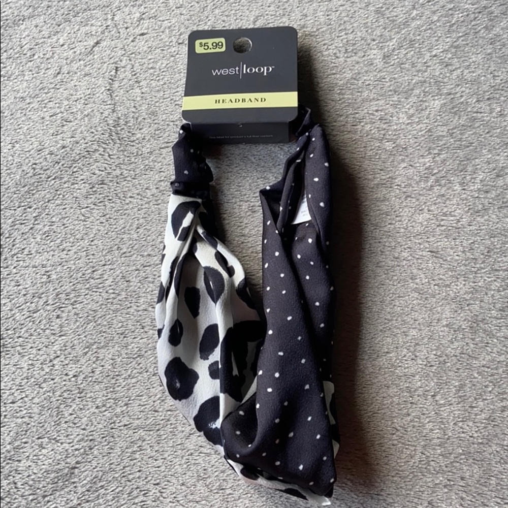 West Loop headband leopard and polka dot